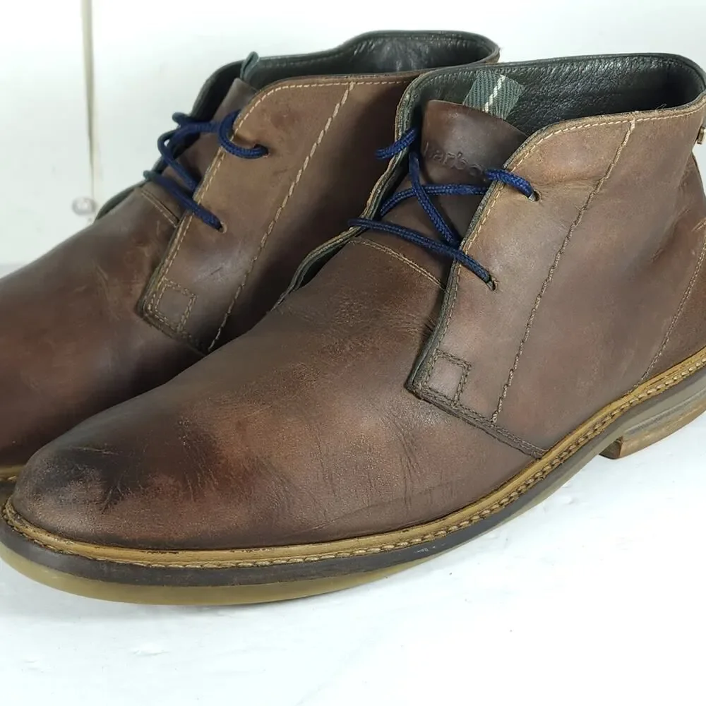 Barbour Men's Readhead US10? Brown Leather Lace Up Ankle Chukka Boot Shoes